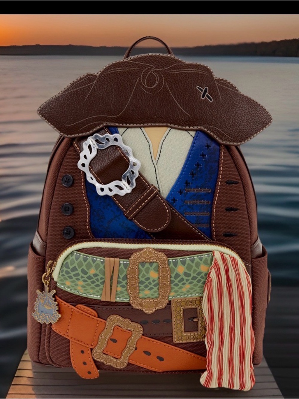 NEW w Tags Pirates of the Caribbean Capt Jack Sparrow Cosplay Costume Backpack